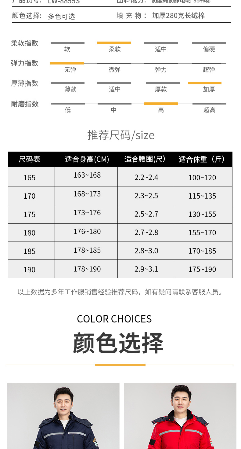8855S防酸堿中長(zhǎng)一體棉衣